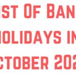 List Of Bank holidays in October 2021